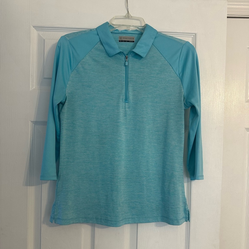 PGA Tour Light Blue Quarter-Zip Pullover